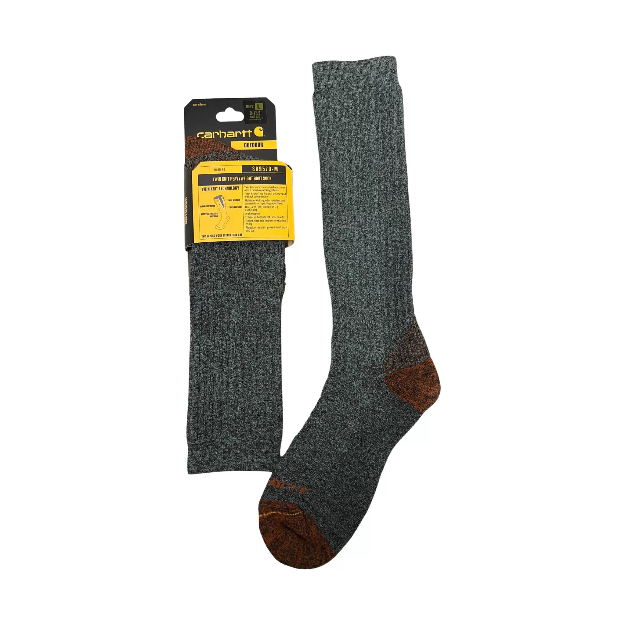 Carhartt Men's Twin Knit Heavyweight Boot Sock - Moss