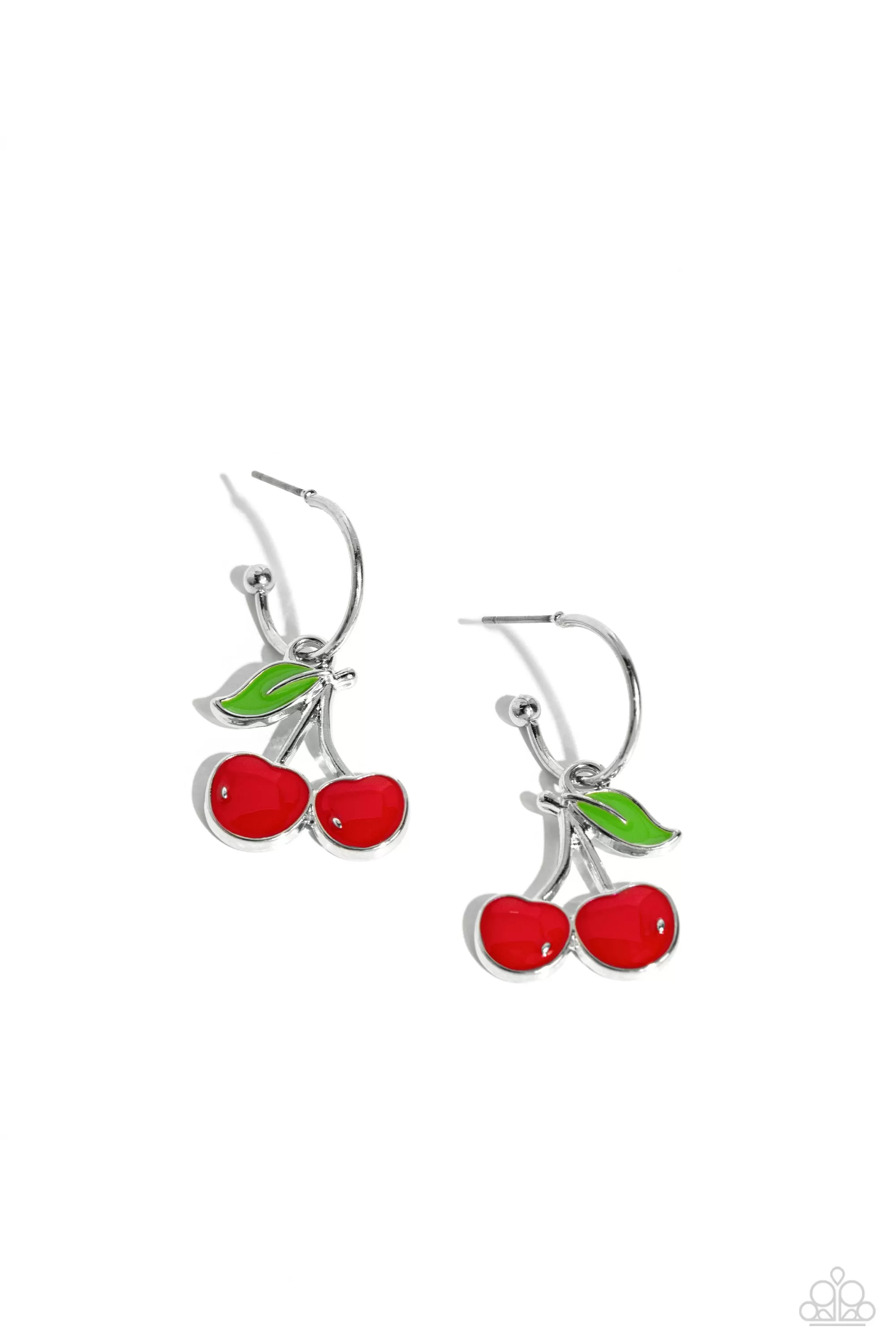 Cherry Caliber Red Hoop Earrings - Paparazzi Accessories