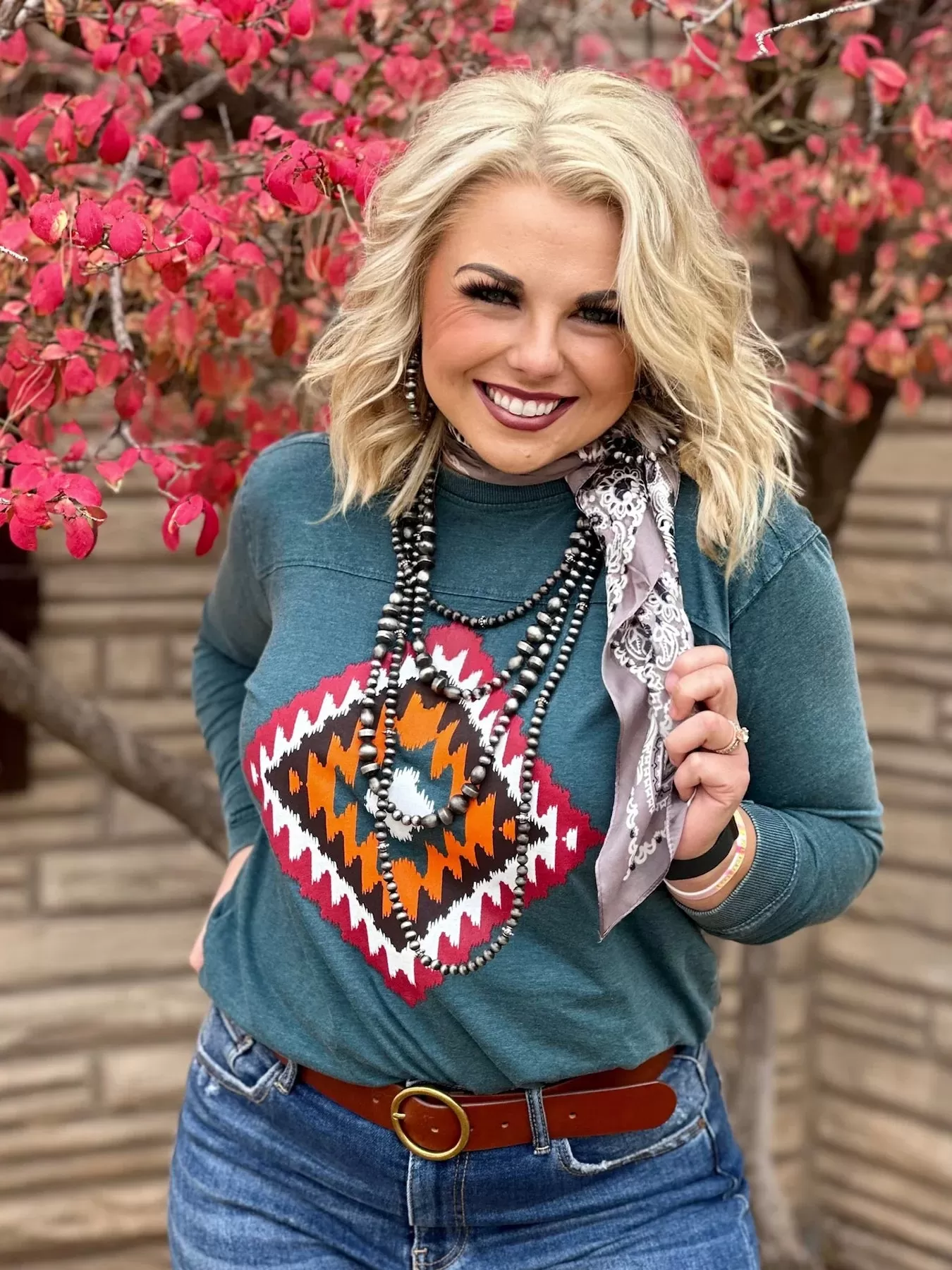 Cheyenne Aztec Emerald Long Sleeve