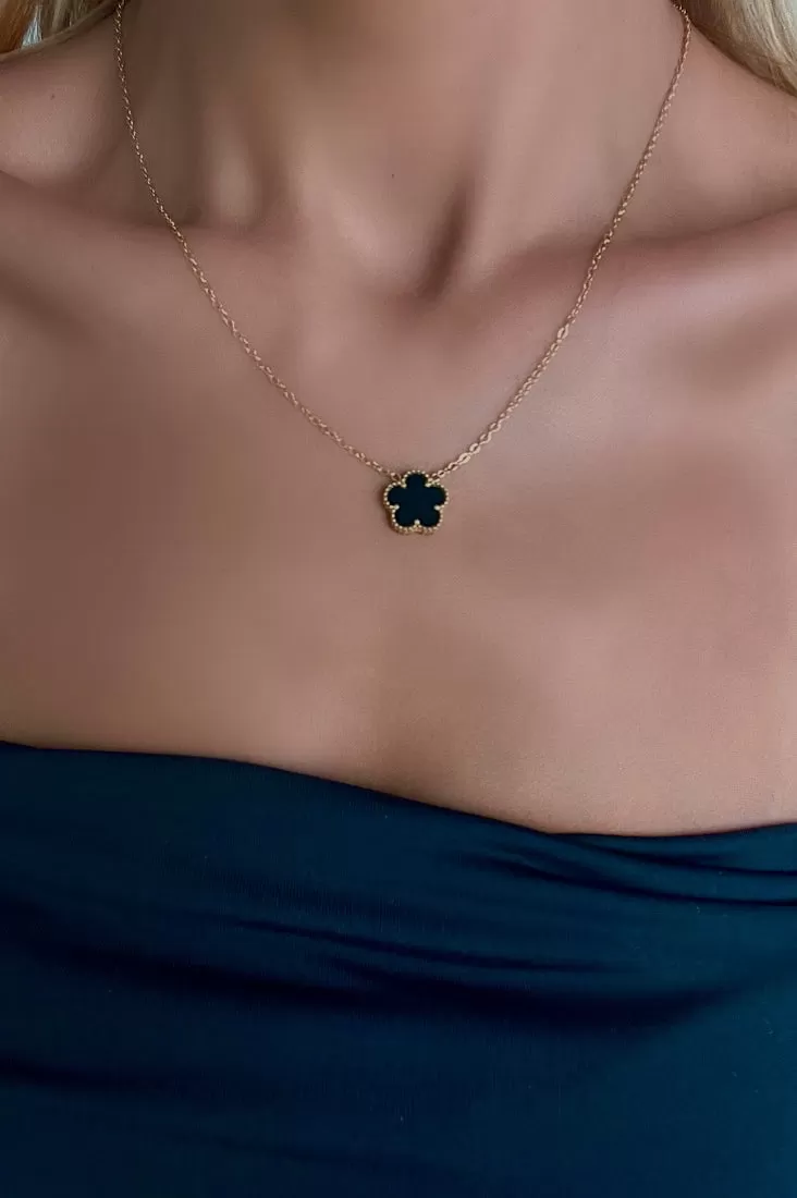 Clover Necklace - Black