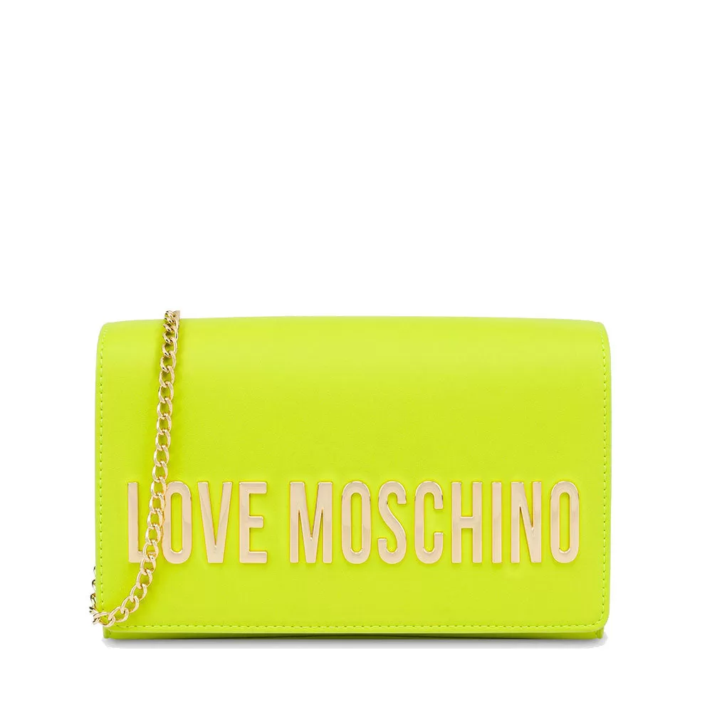 Clutch Donna con Tracolla LOVE MOSCHINO linea Smart Daily Maxi Lettering Lime