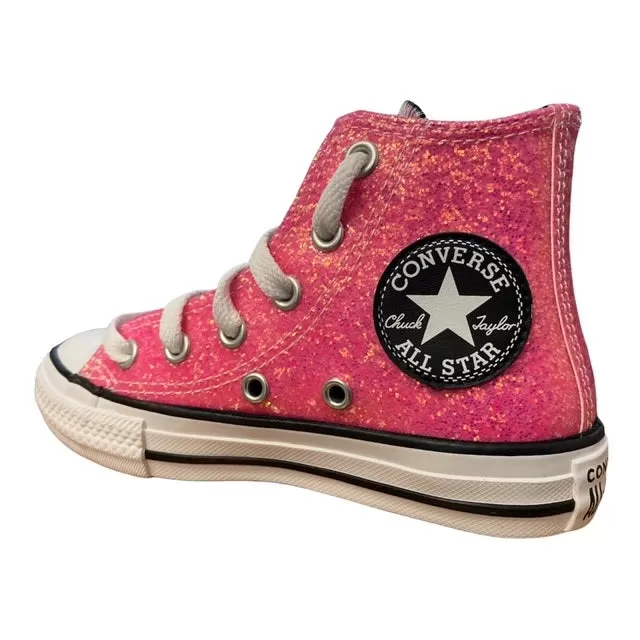 Converse girls' sneakers shoe Chuck Taylor All Star Glitter 672098C pink black