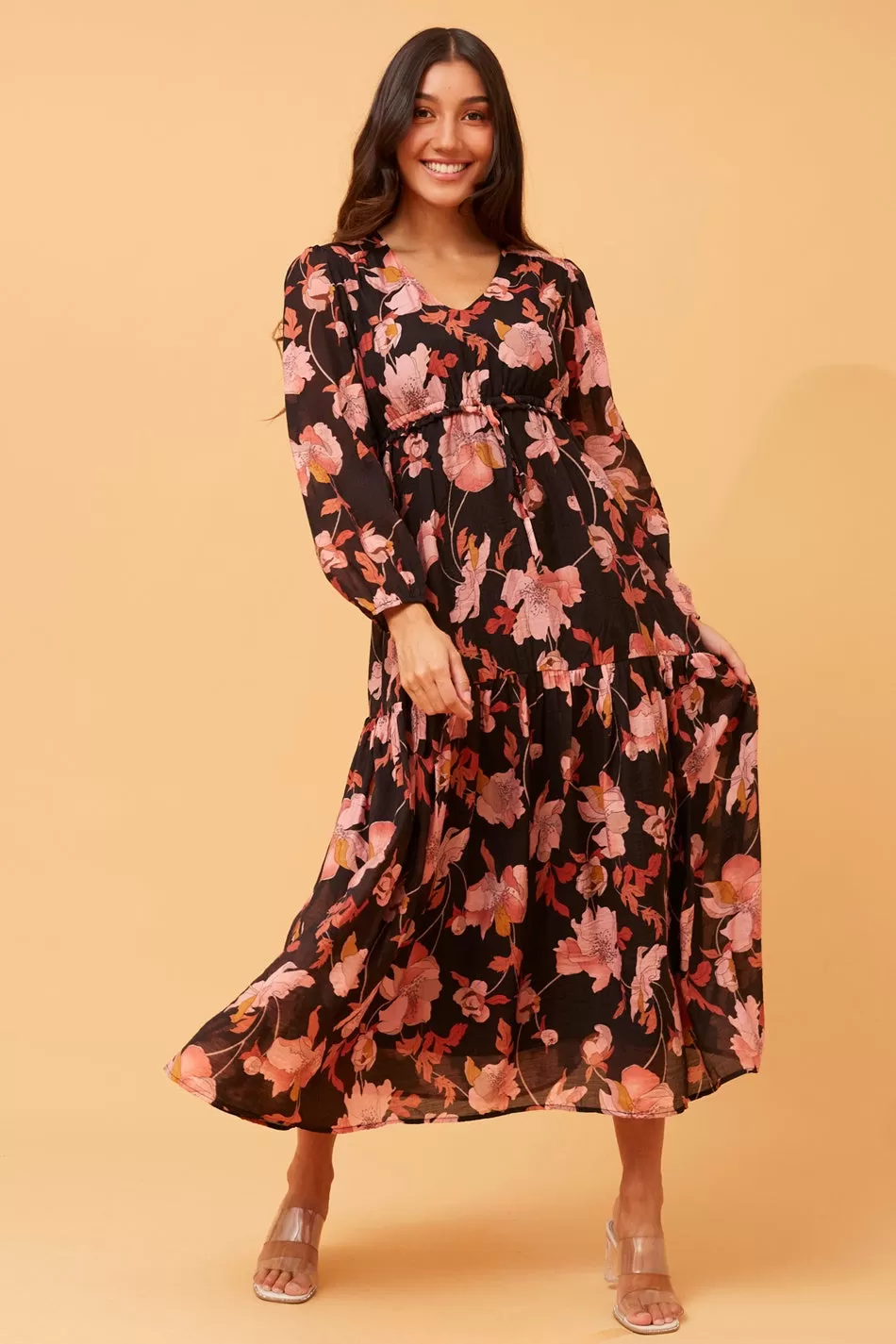 CRYSTELLE FLORAL MAXI DRESS