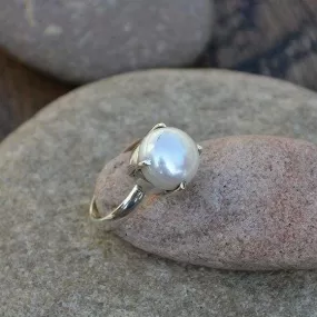 Cultured South Sea Pearl Gemstone 925 Sterling Silver Ring,South Sea Pearl, Nickel Free