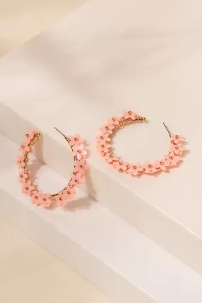 Dalia Acrylic Flower Beaded Hoops