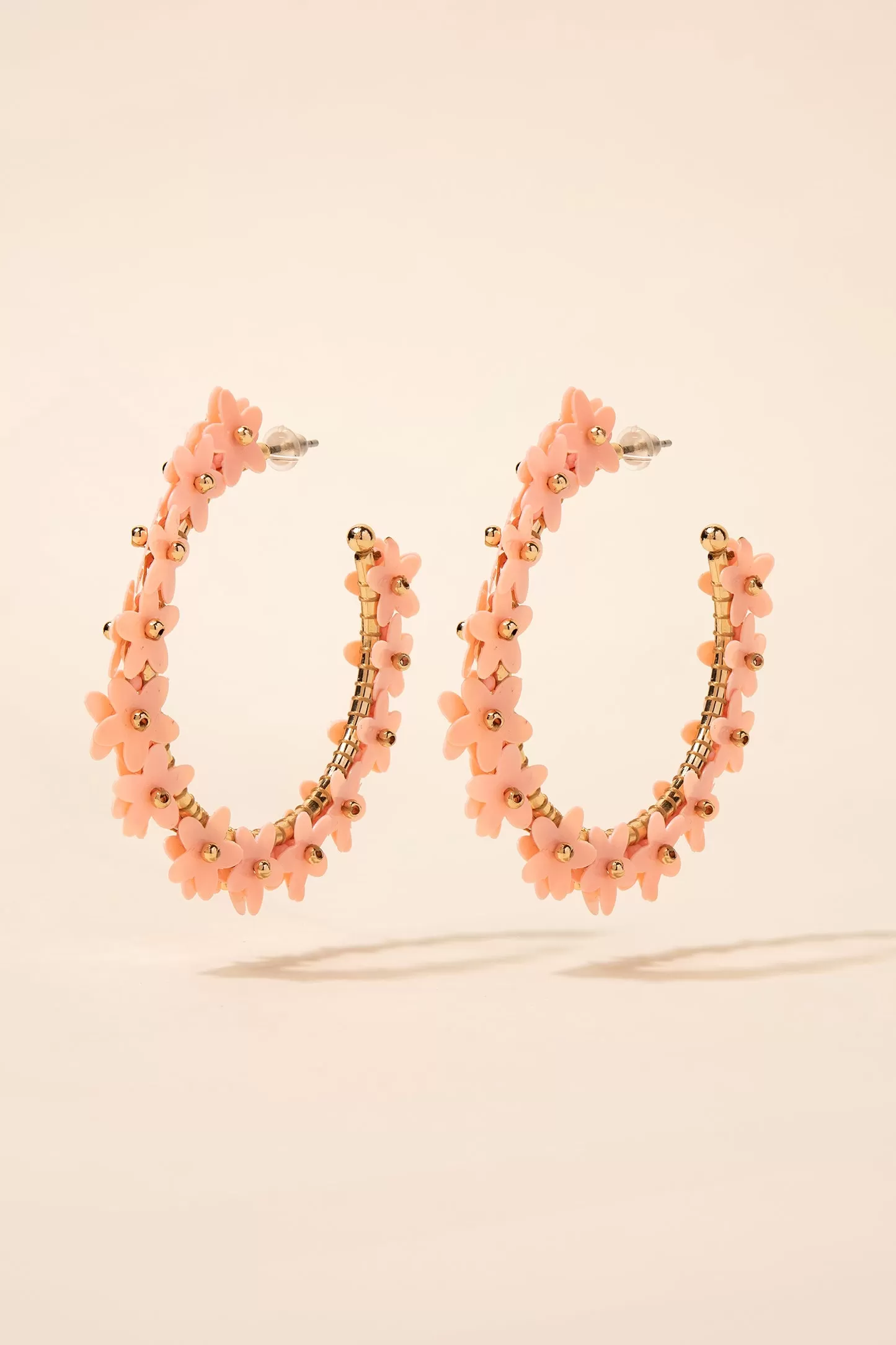 Dalia Acrylic Flower Beaded Hoops