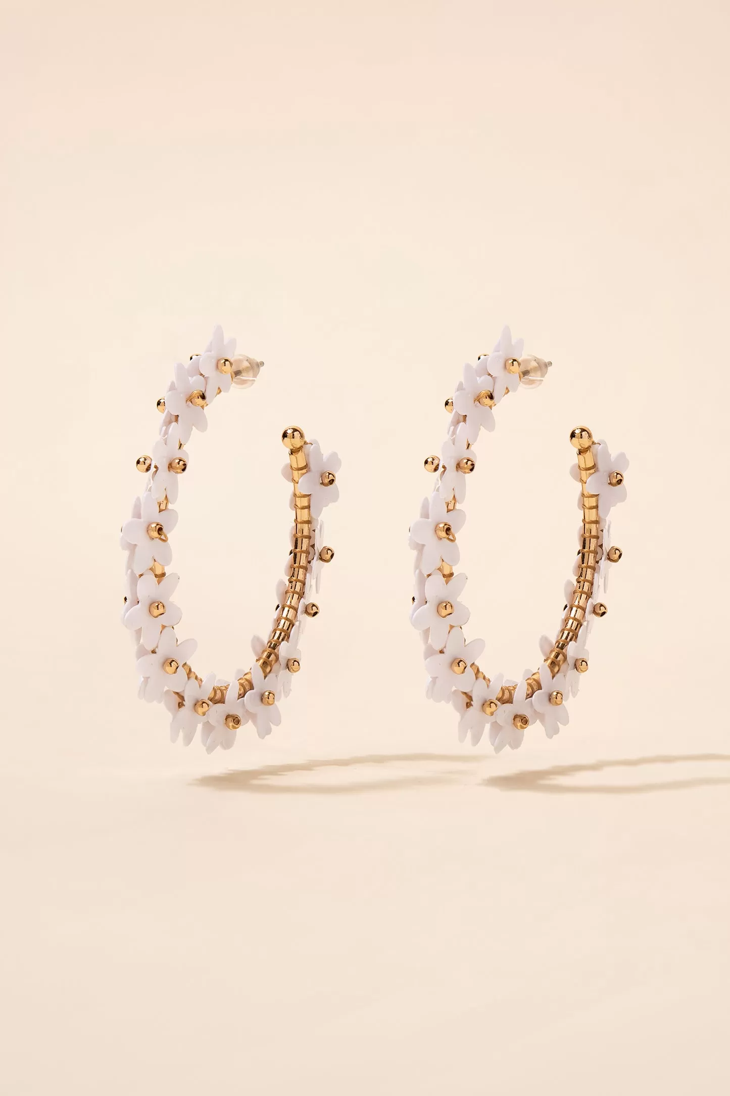 Dalia Acrylic Flower Beaded Hoops