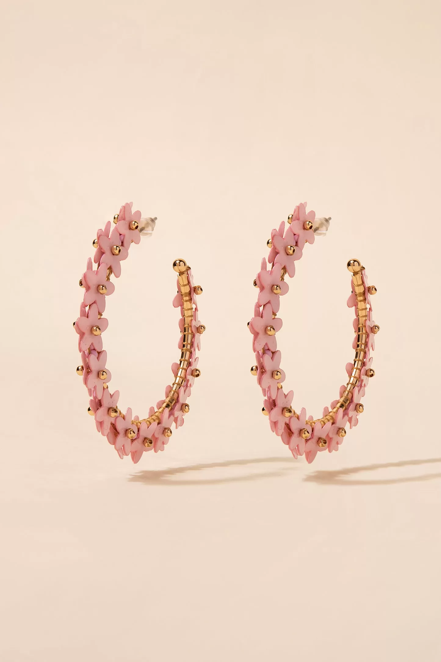 Dalia Acrylic Flower Beaded Hoops