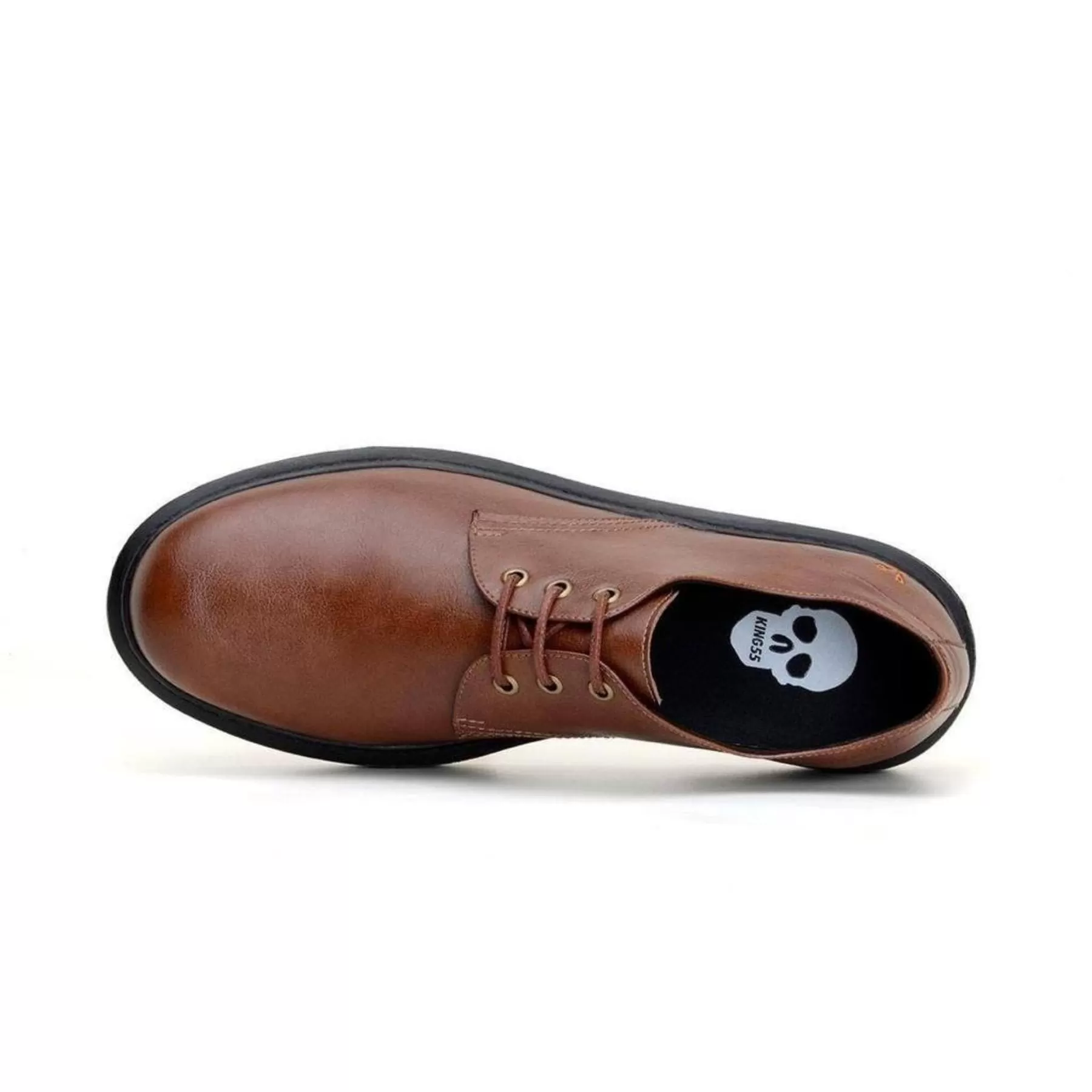 'Derby UK 2' vegan lace-up shoe by King55 - cognac