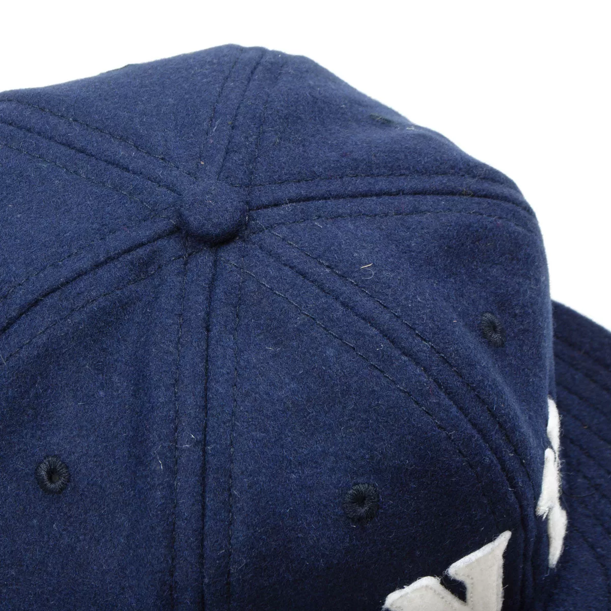 Ebbets - New York Black Yankees Cap (Adjustable Wool Flannel) - Navy