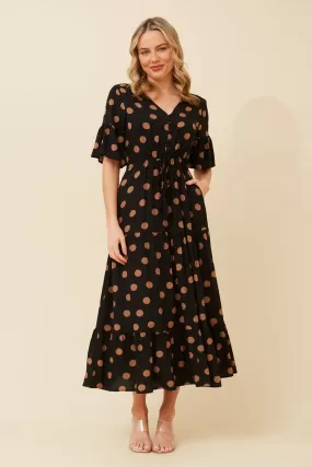 EDETTA POLKA DOT MAXI DRESS