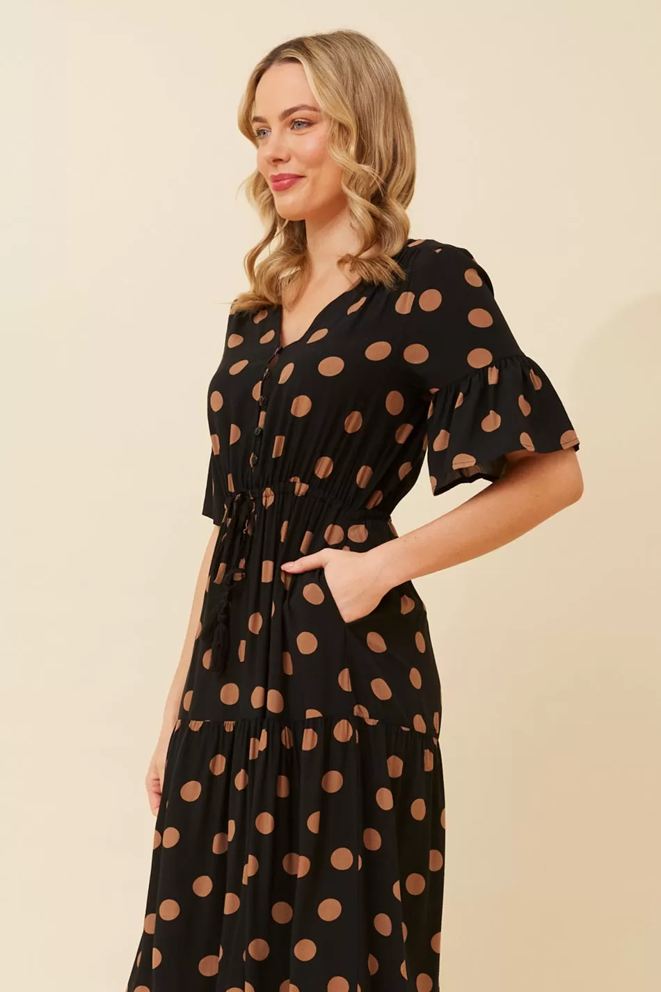 EDETTA POLKA DOT MAXI DRESS