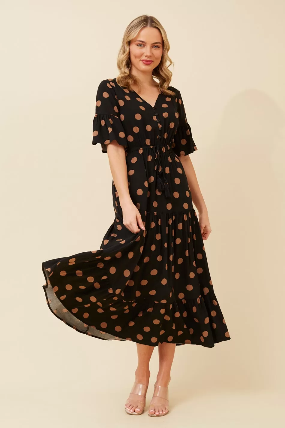 EDETTA POLKA DOT MAXI DRESS