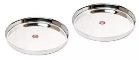 Embassy Chapti Beeding Khumcha Spl / Dinner Plate, Size 14, 30.5 cms (Pack of 2, Stainless Steel)