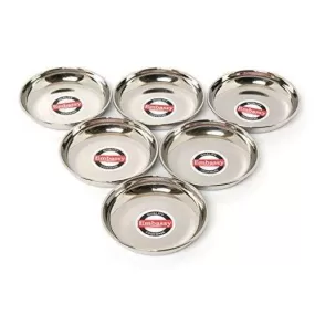 Embassy Dipping Plate, Size 10, 7.7 cms (Pack of 6, Stainless Steel)