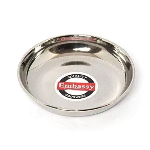 Embassy Dipping Plate, Size 10, 7.7 cms (Pack of 6, Stainless Steel)