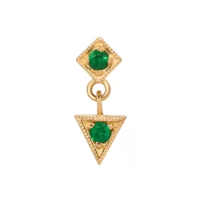 Emerald Arrow Dangle Earring (Single)