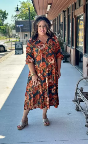 Fall Reactions Floral dress