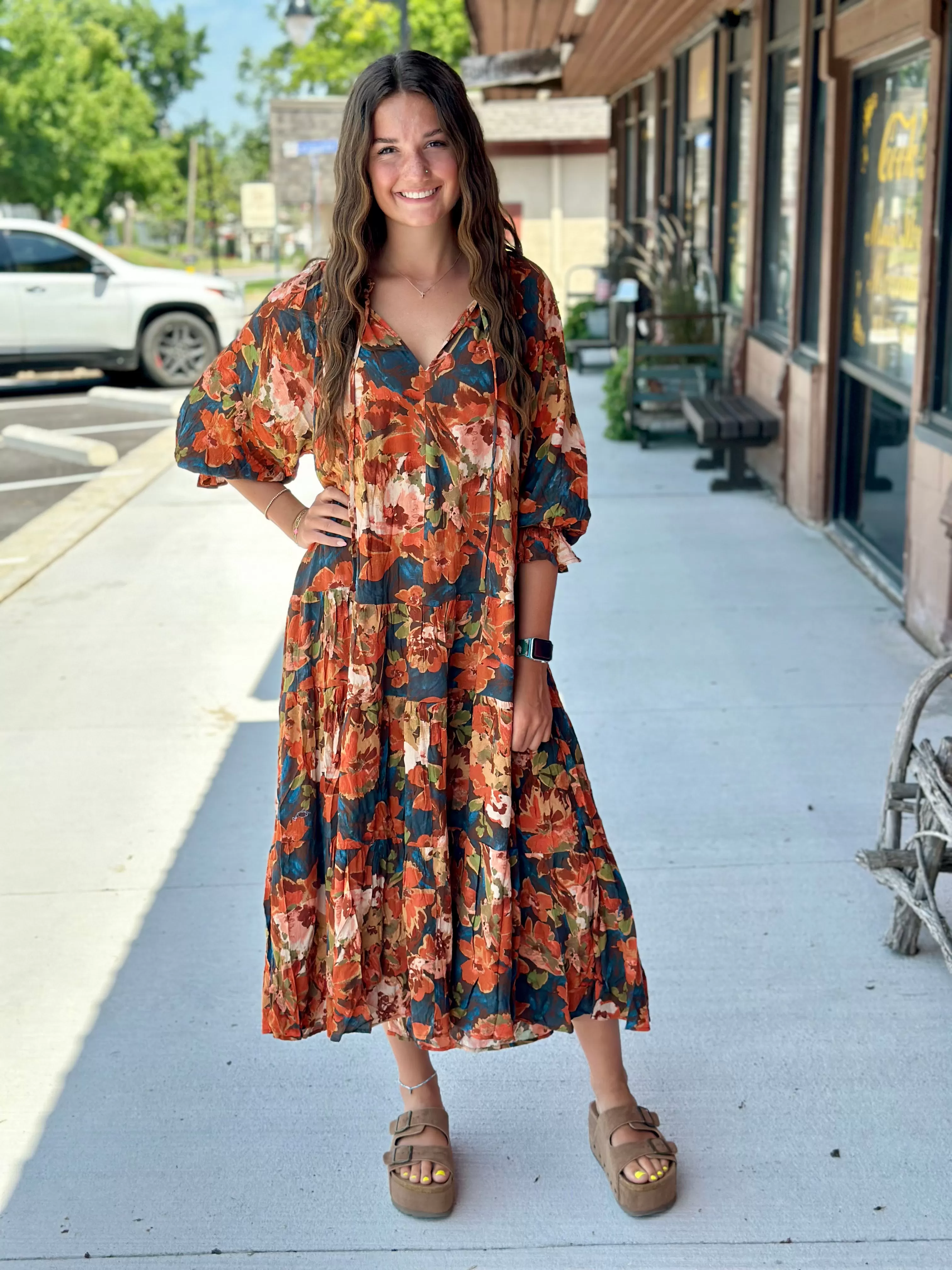 Fall Reactions Floral dress