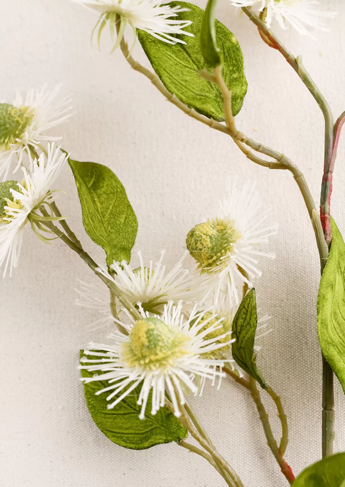 Faux Buttonbush Flower Spray