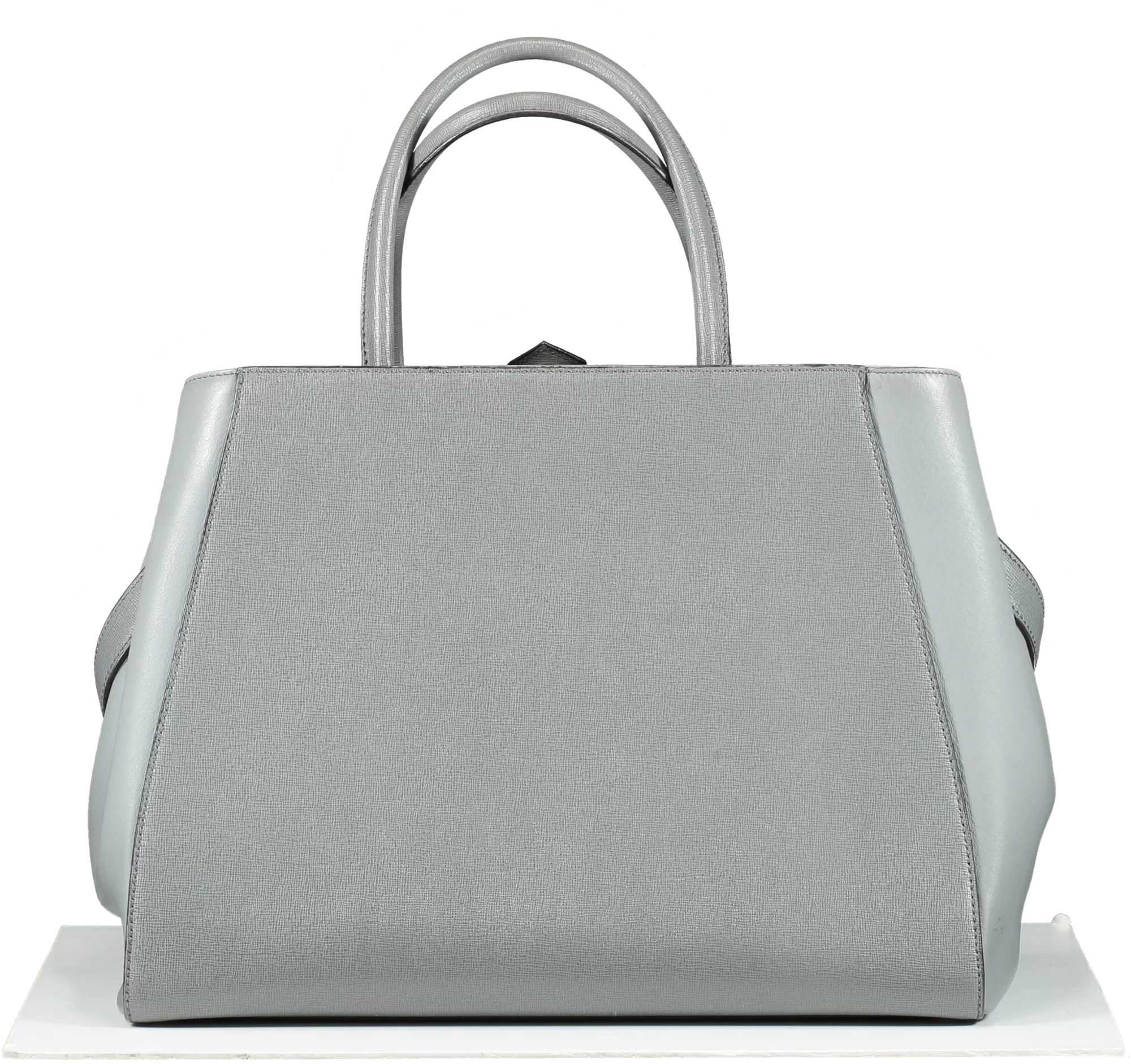 Fendi Grey Saffiano/smooth Leather Petite 2jours Tote Bag