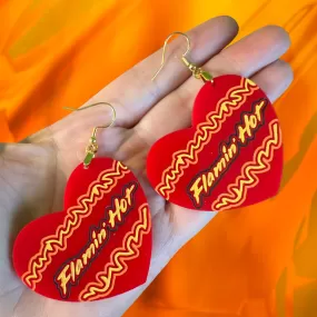 Flamin Hot Heart Dangle Earrings