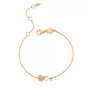 Freshwater Pearl Gold Bracelet - Carnation