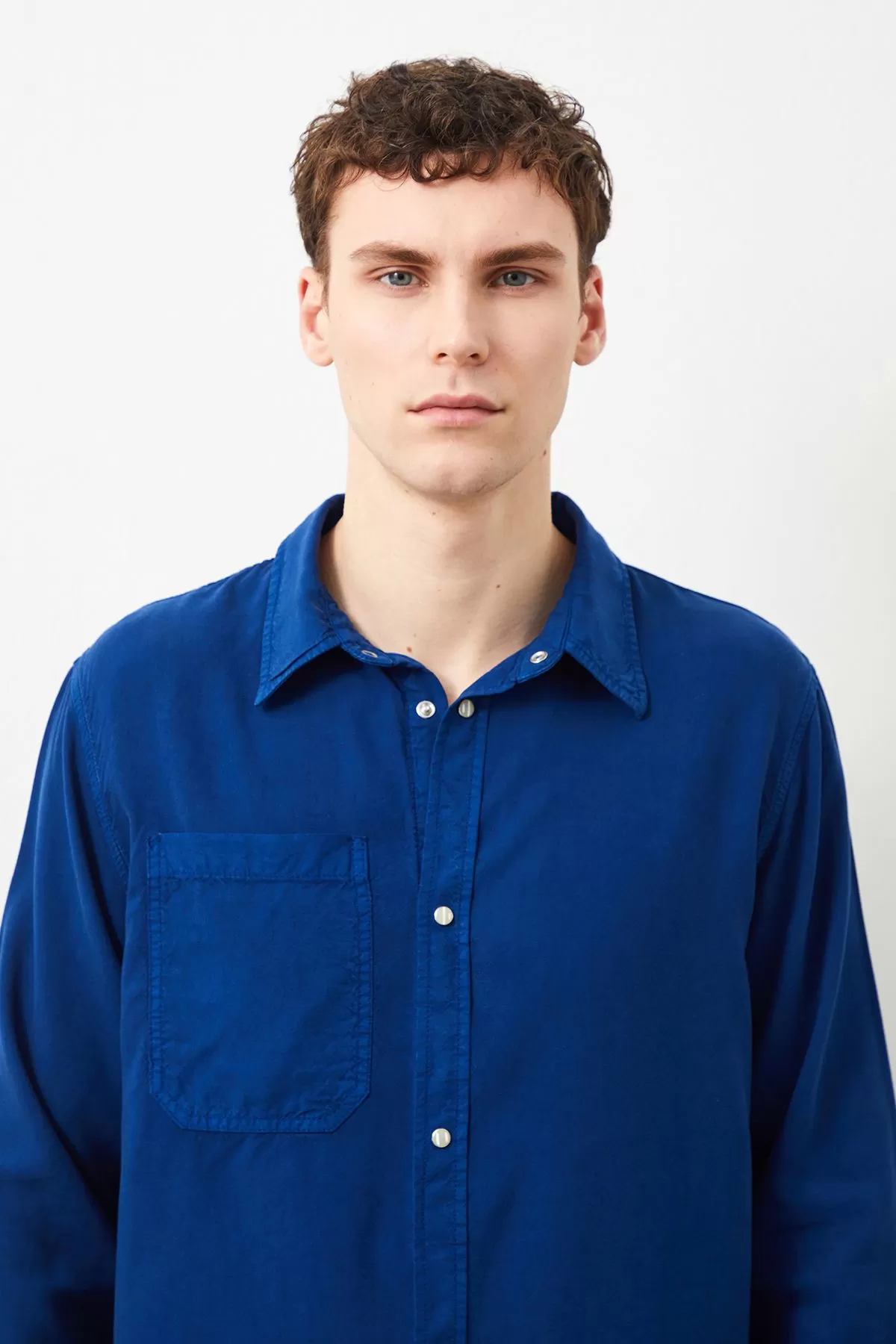 Freyr Regular Fit Navy Blue Men's Tencel Shirt