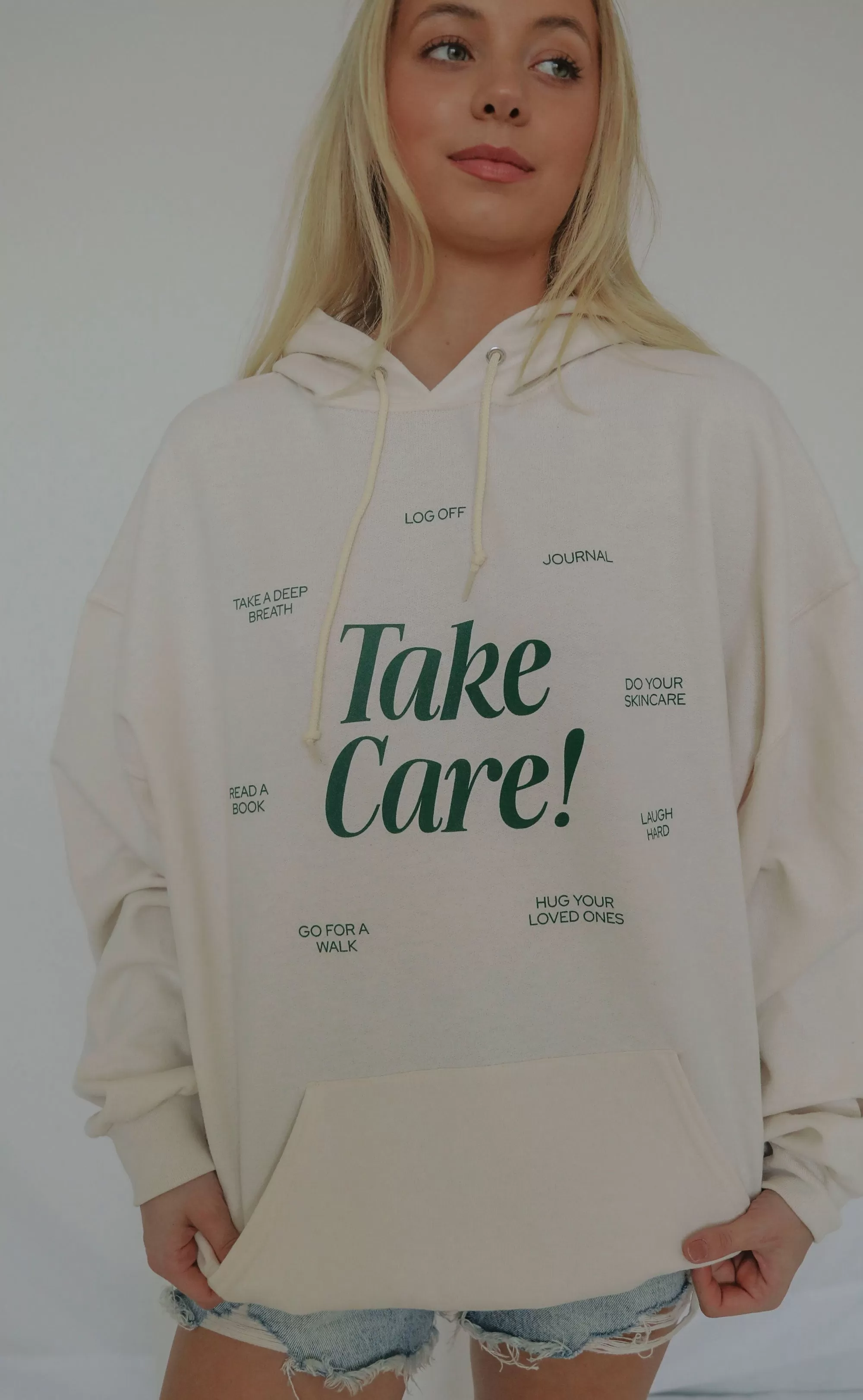 friday   saturday x jo johnson overby: take care hoodie