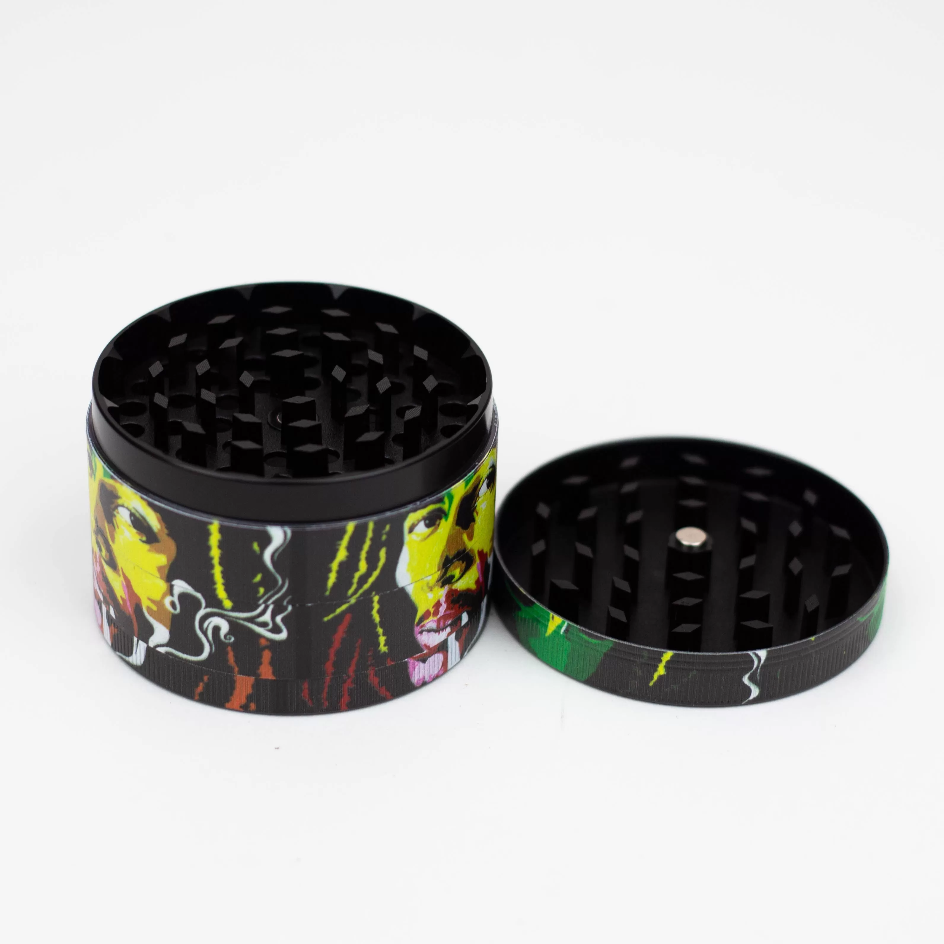 GENIE 4 Parts 63mm Rasta Man Metal Grinder Box of 6