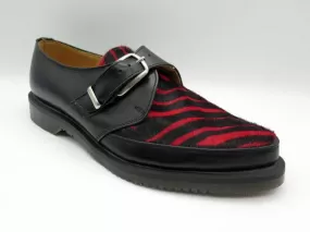 George Cox 13065 M/G Monk Black Leather / Red Zebra