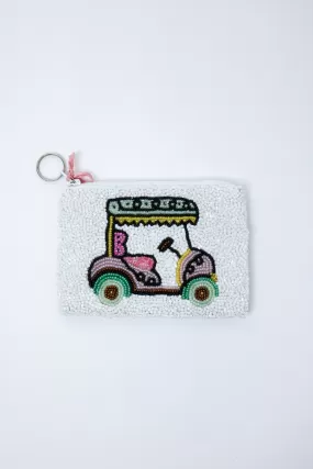 Golf Cart Beaded Coin Purse