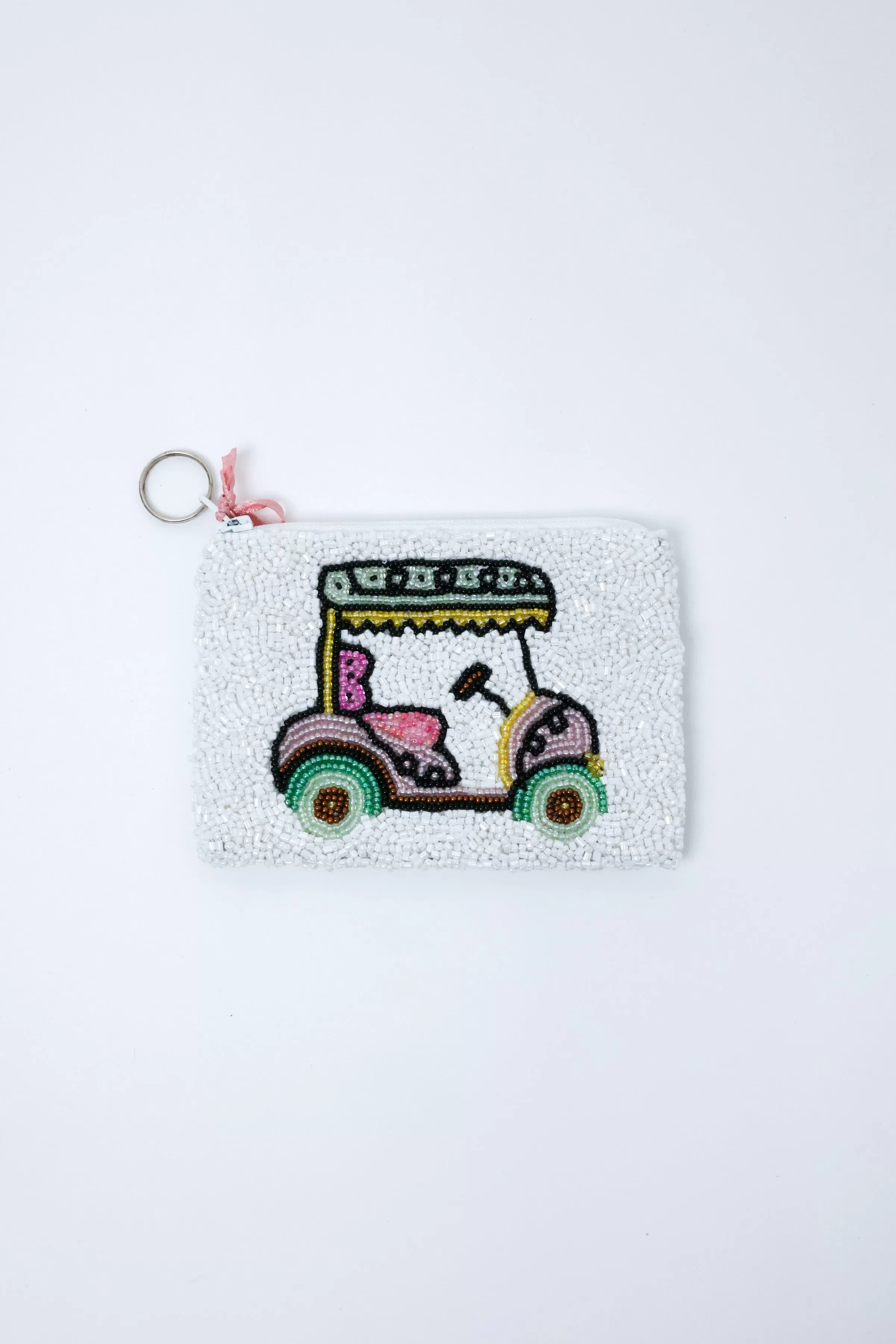 Golf Cart Beaded Coin Purse