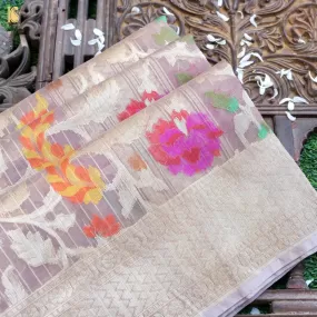 Handloom Banarasi Jaal Pure Kora Saree