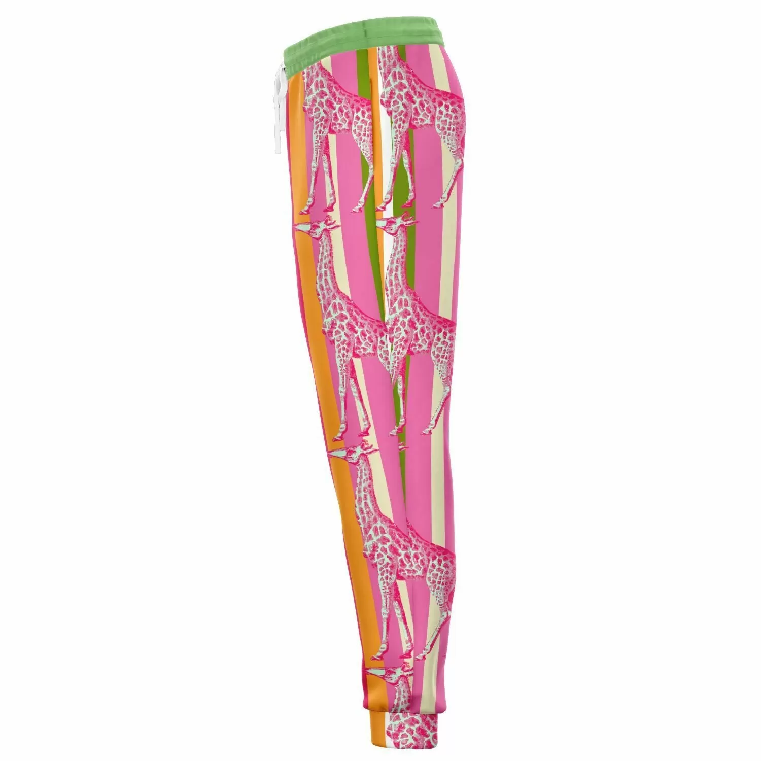 Hello Janis! Yellow Striped Giraffe Patchwork Unisex Eco-Poly Joggers