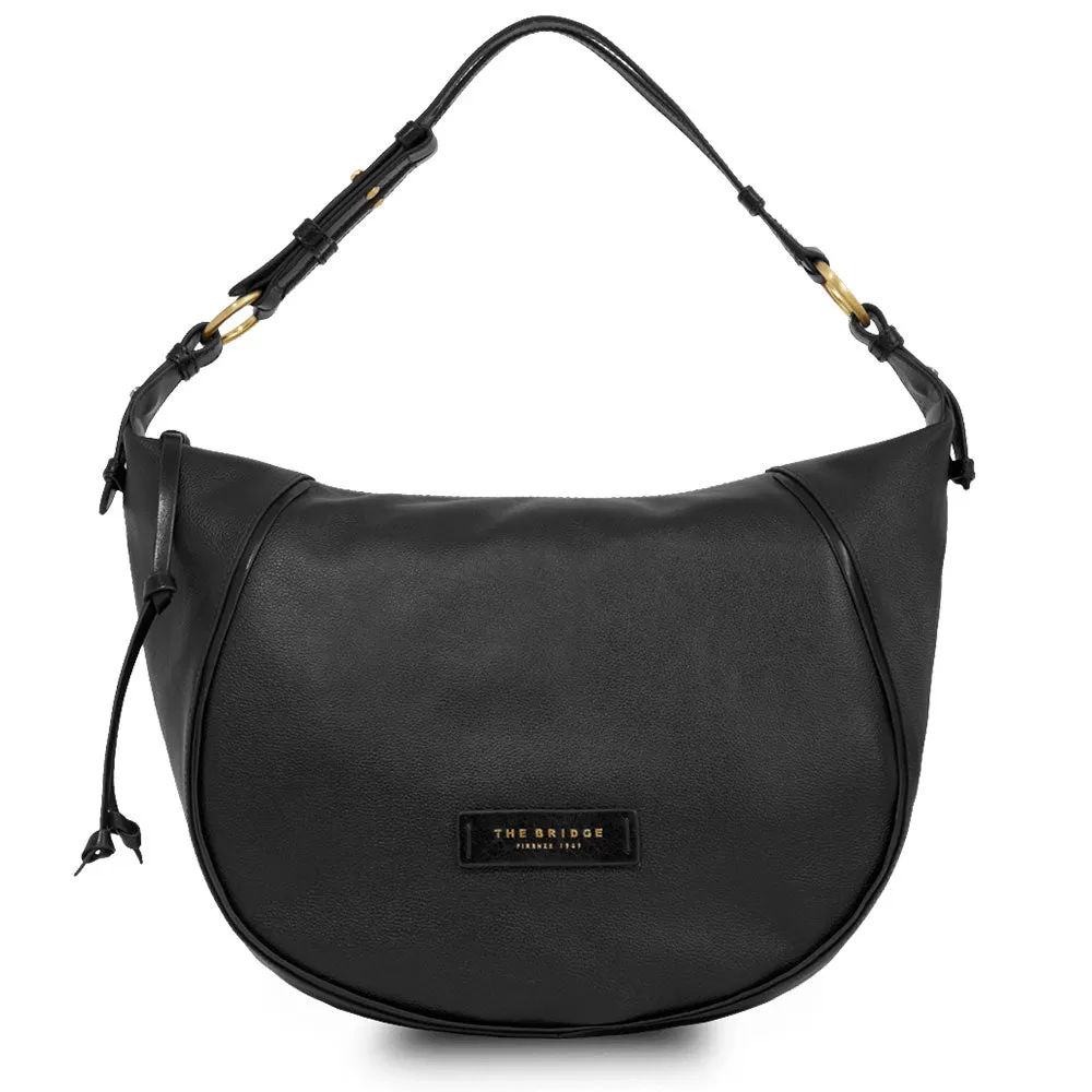 Hobo Bag Donna THE BRIDGE linea Domitilla in Pelle Nera