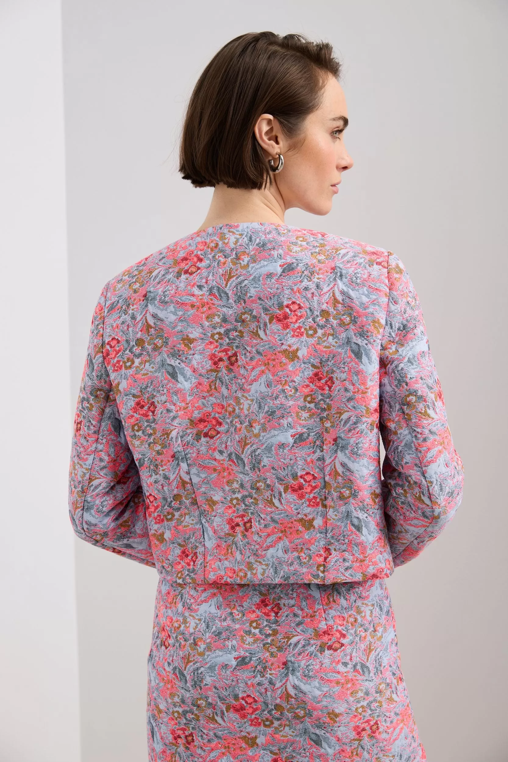 Jacquard Crop Blazer