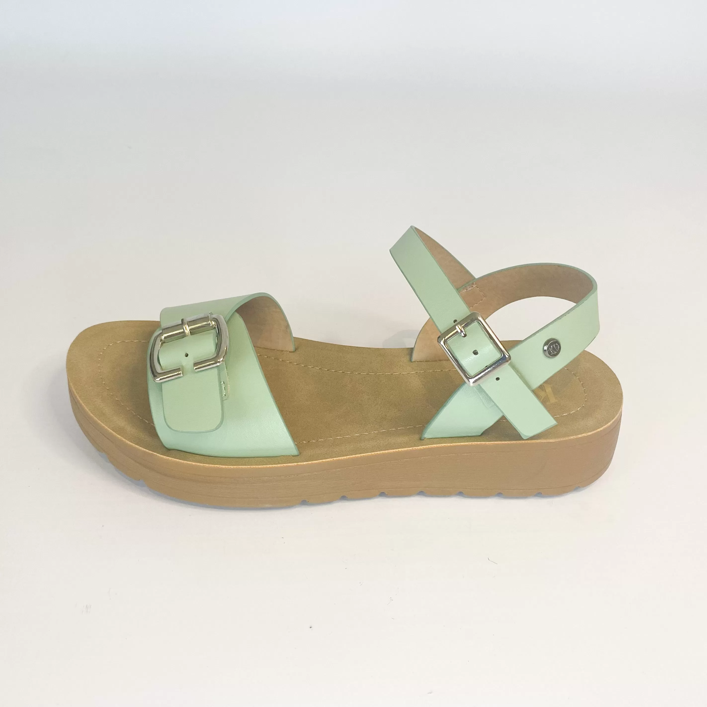 KG sage buckle strap sandal