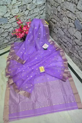 Lavender Color Chanderi Silk Saree