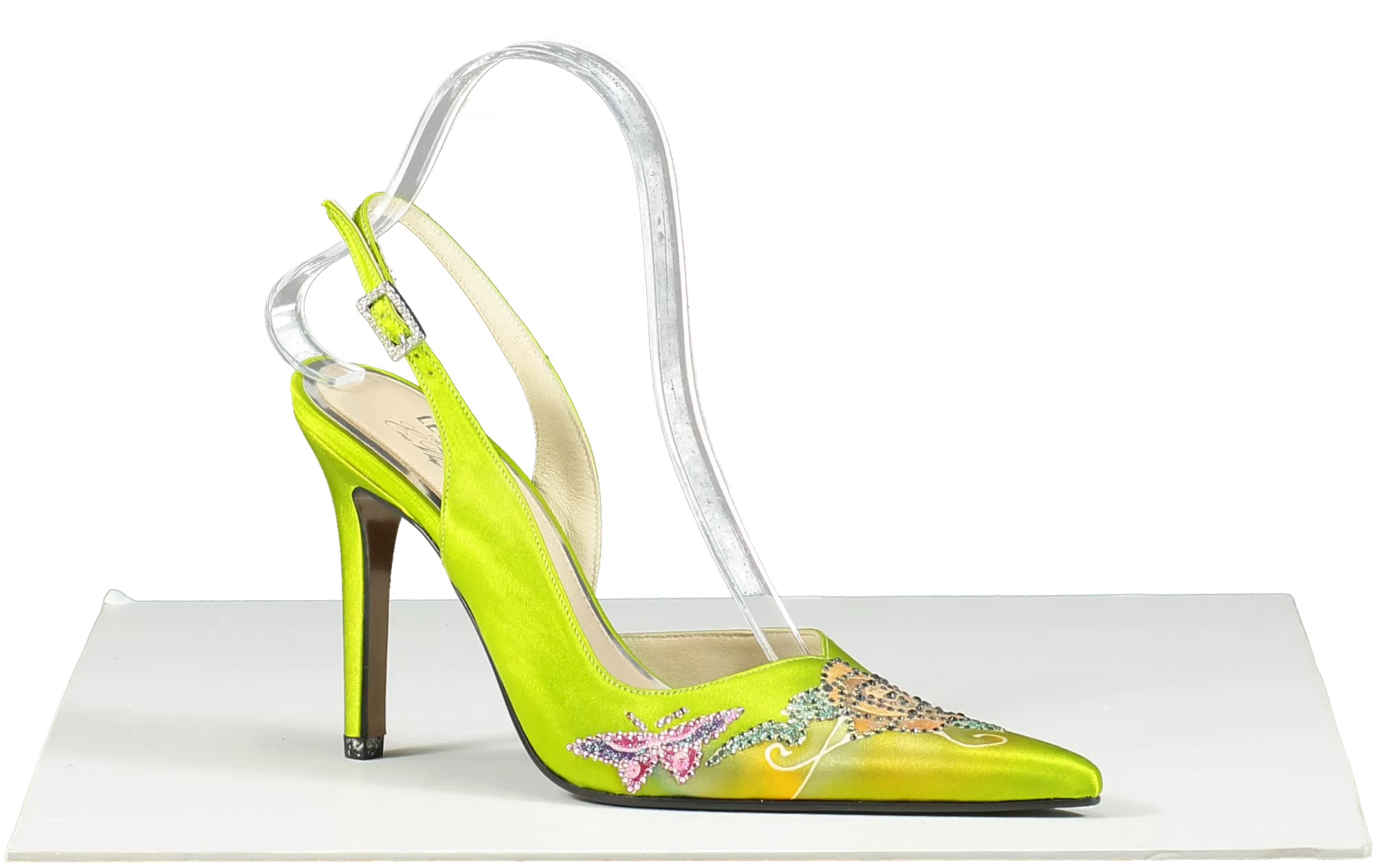 LEWRE Lewre X Eric Way Green Bespoke Satin Embellished Shoes UK 3 EU 36 👠