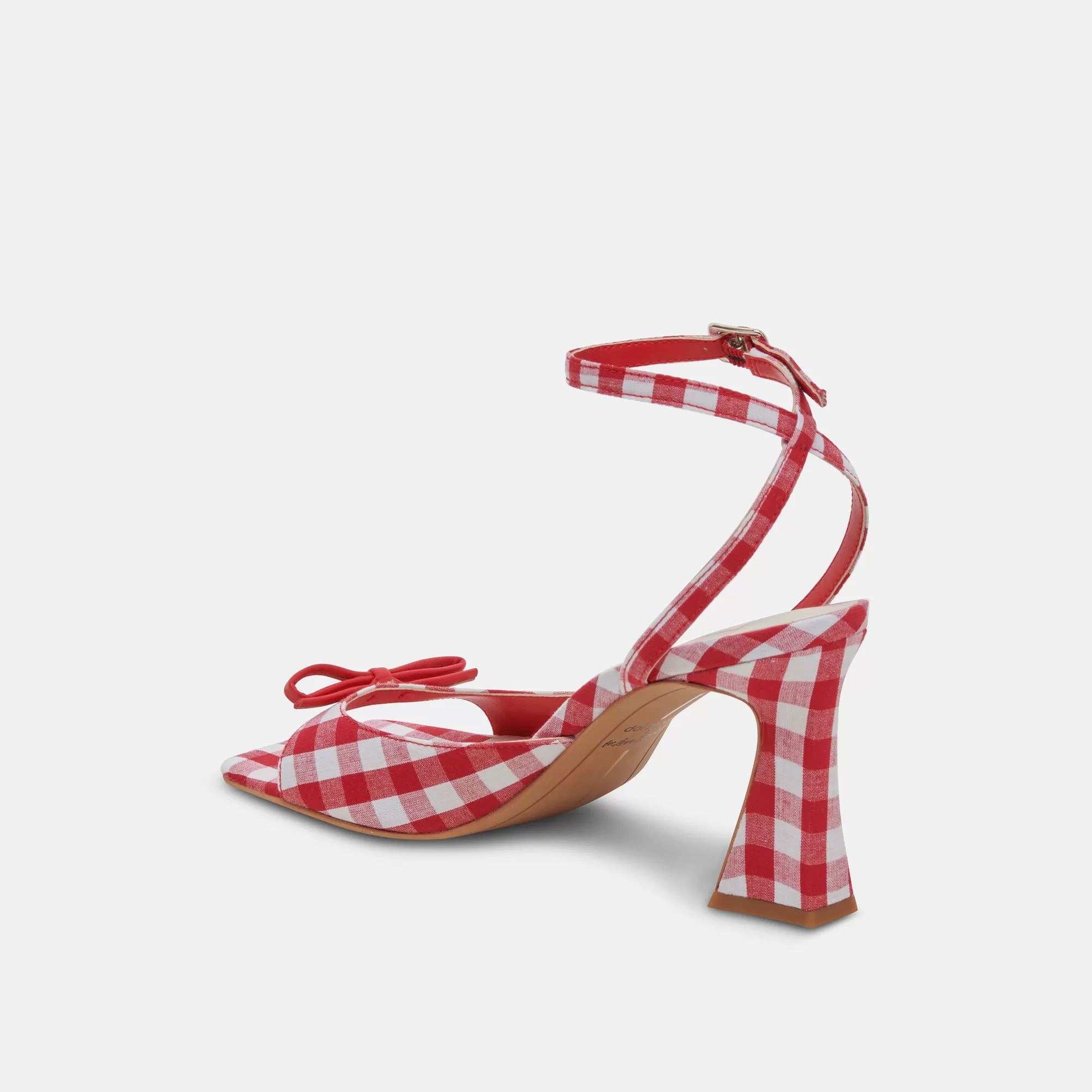 LOISE HEELS WHITE RED GINGHAM