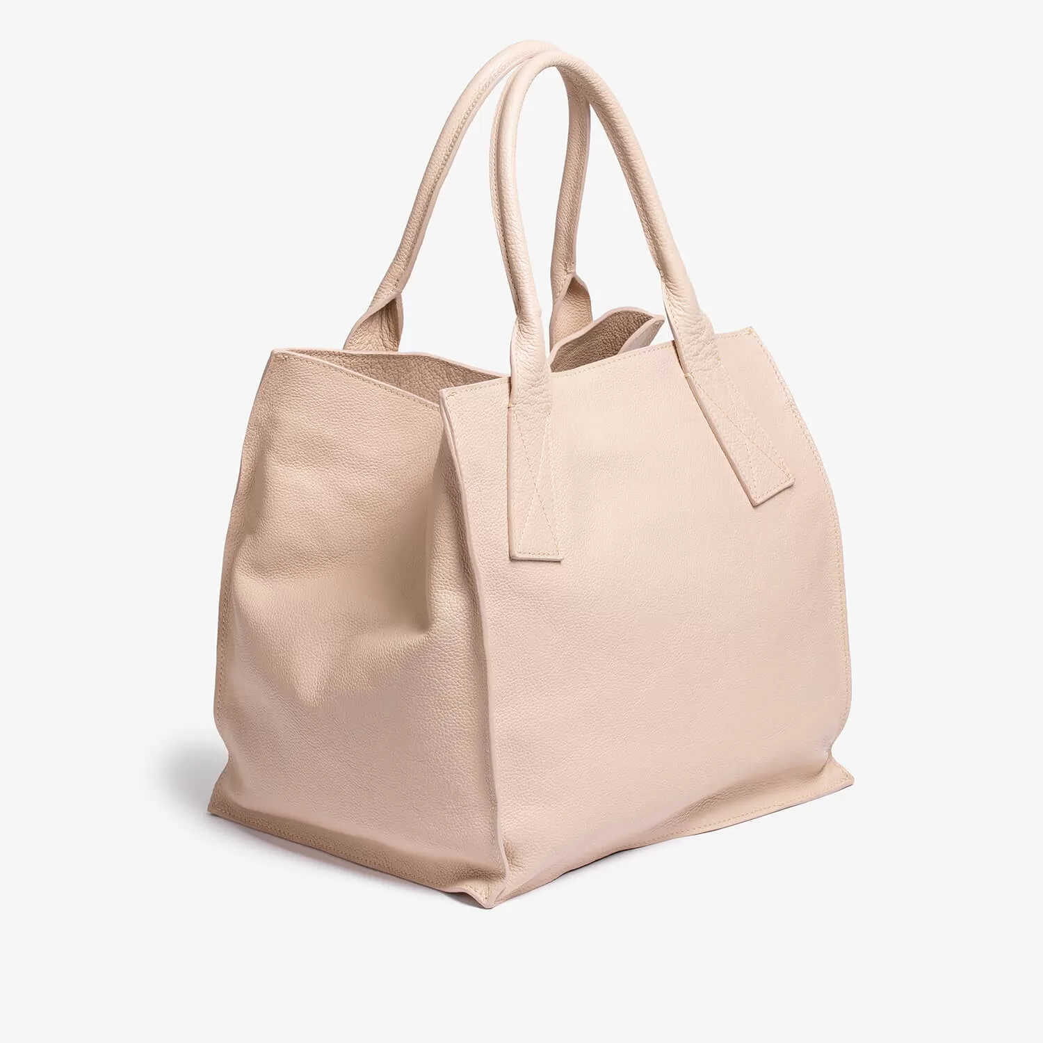 Mathilde | Beige calfskin squared box bag