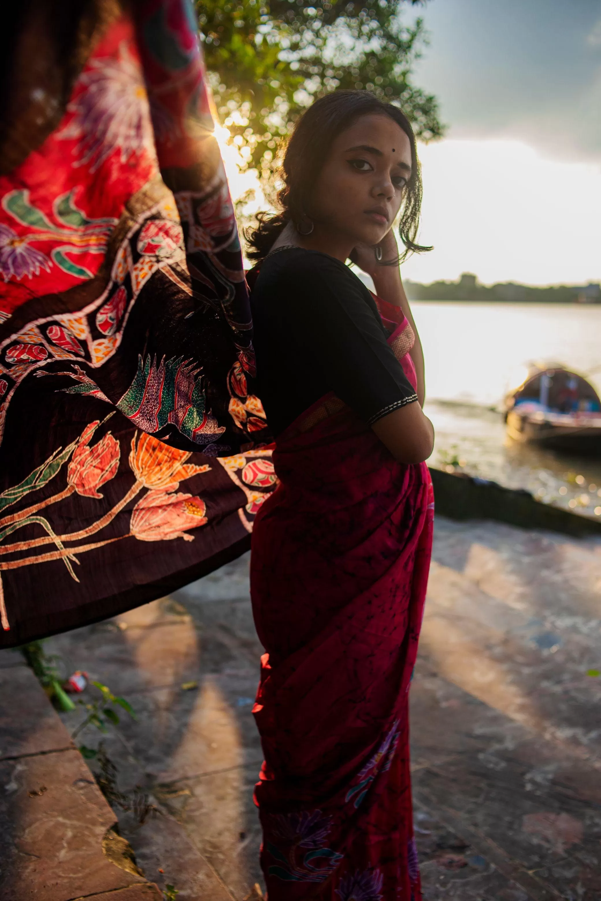 Mayura - Narmada Batik Maheswari saree