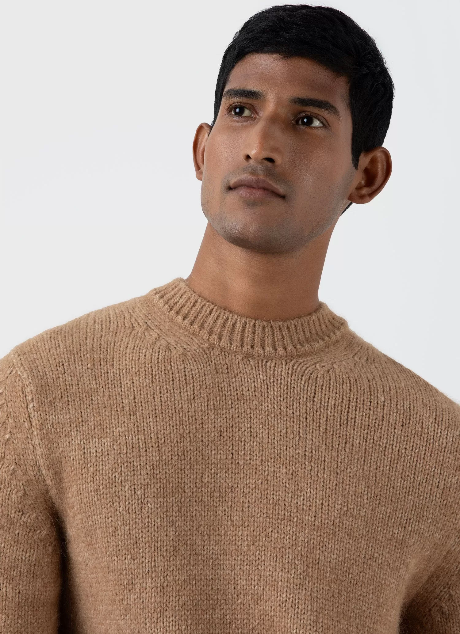 Men's Alpaca Wool Jumper in Light Camel