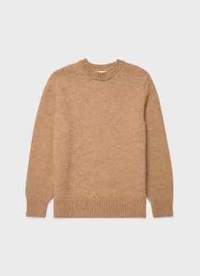 Men's Alpaca Wool Jumper in Light Camel