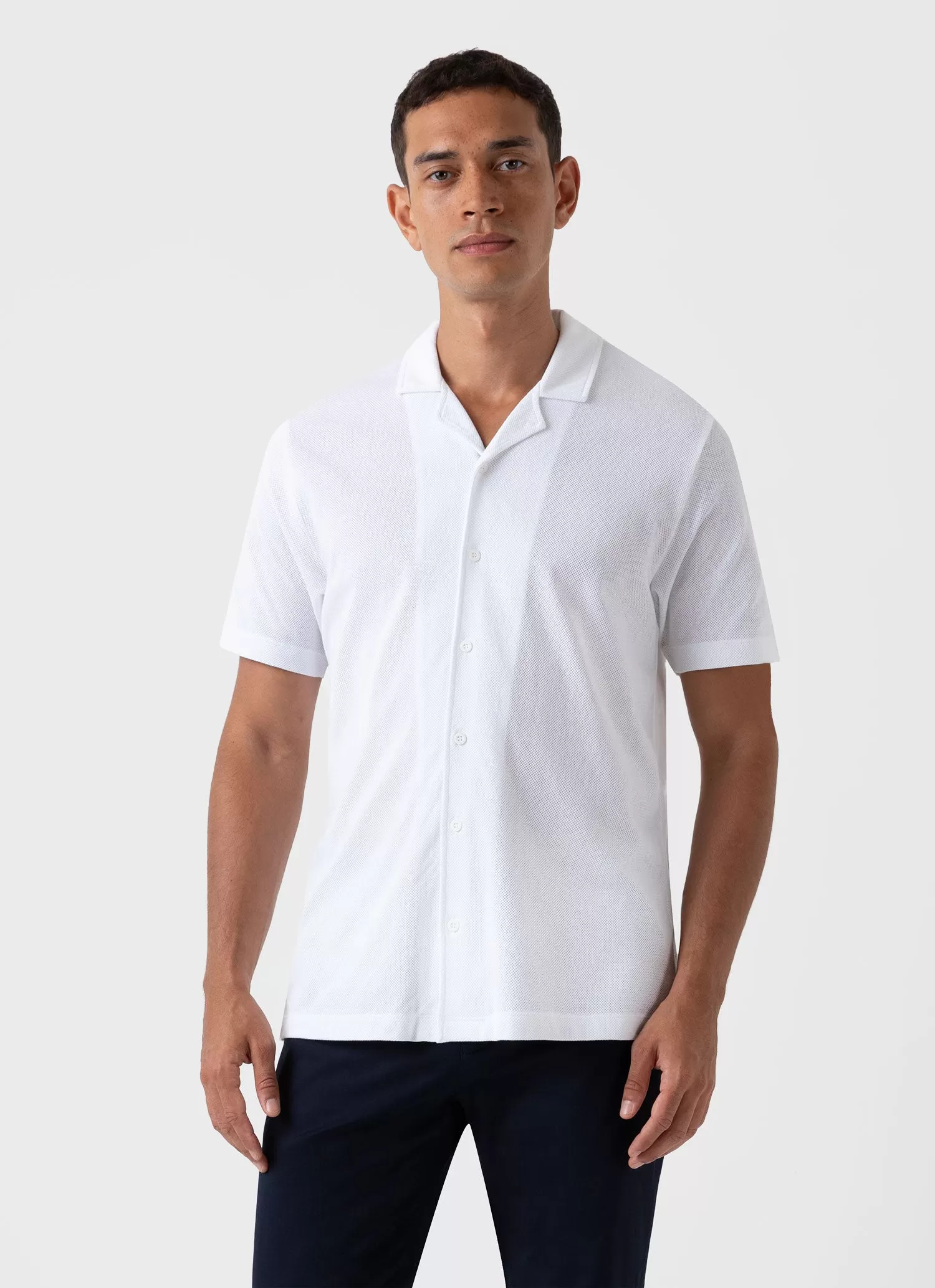 Men's Riviera Camp Collar Shirt in White