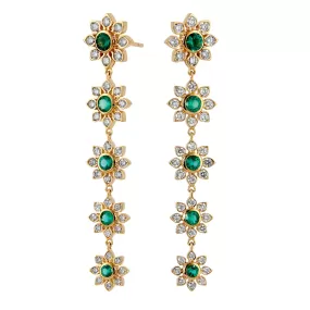 Mogul Emerald Flower Earrings