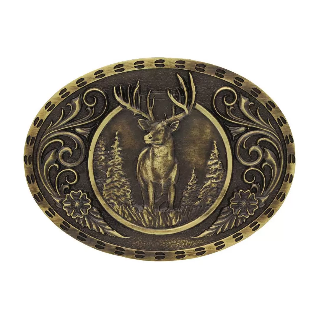 Montana Silversmiths Men's Attitude Wild Stag Buckle