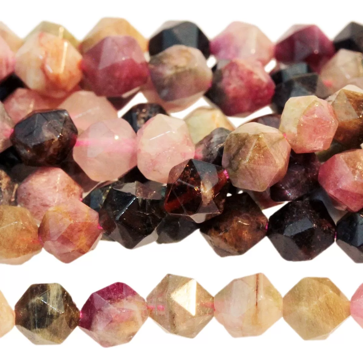 Multi Tourmaline 6mm Star Cut Round 15-16 Inch