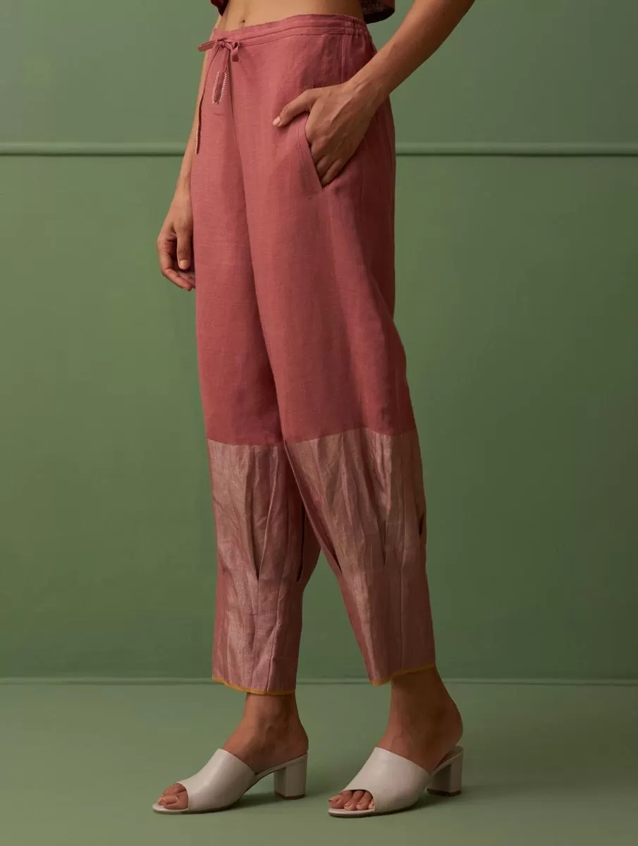 Nama Border Linen Pants - Terra